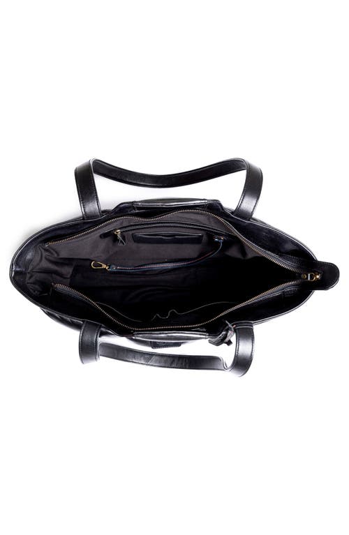 Old Trend Puff Clover Leather Tote Bag In Black
