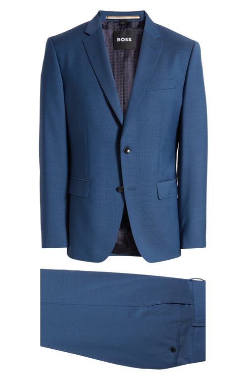 BOSS Huge Virgin Wool Suit Medium Blue at Nordstrom,