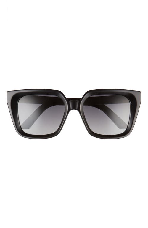 Christian Dior 53mm Square Sunglasses in Shiny Black /Gradient Smoke