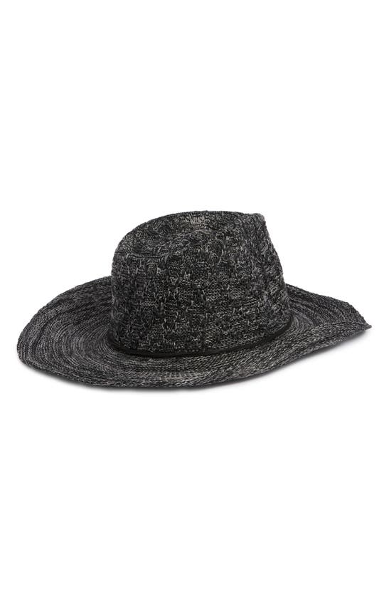 Shop Steve Madden Marled Knit Western Hat In Black