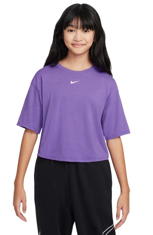 Shop Nike Kids' Sportswear Dri-fit One T-shirt In Black Raspberry/white