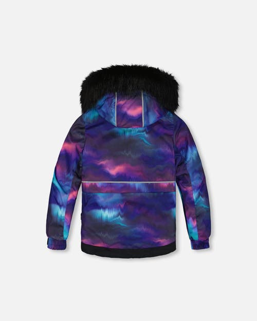 Shop Deux Par Deux Girl's Two Piece Snowsuit Printed Purple Aurora Borealis