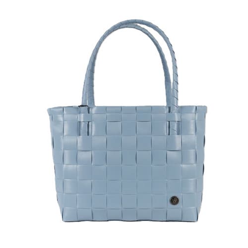 Shop Handed By Paris Recycled Plastic Tote Bag In Faded Blue