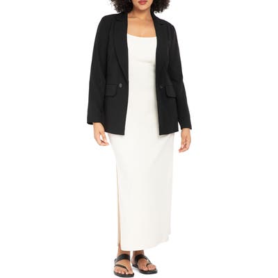Plus Size Eloquii Ribbed Tank Maxi Dress, Ivory