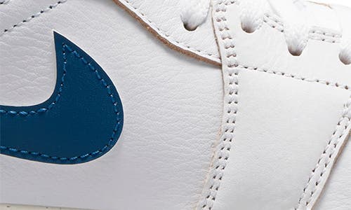 Shop Jordan Air  1 Mid Se Sneaker In White/industrial Blue/sail