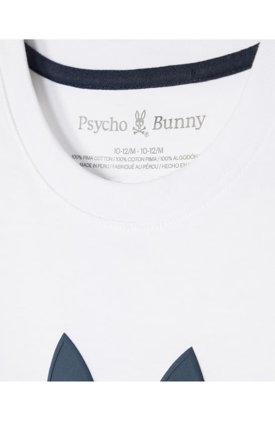 Shop Psycho Bunny Kids' Houston Pima Cotton Graphic T-shirt In White