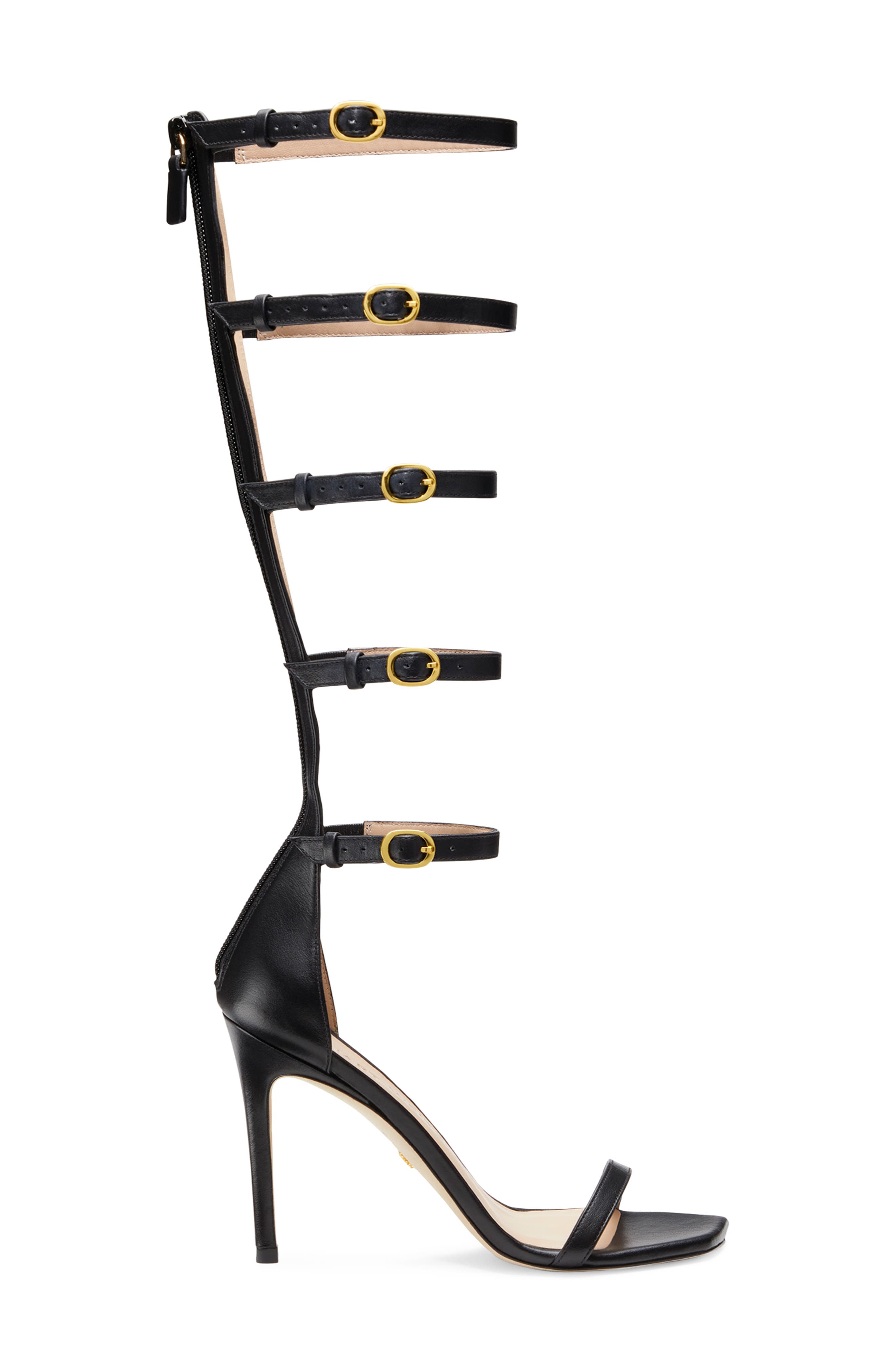 black strappy gladiator heels