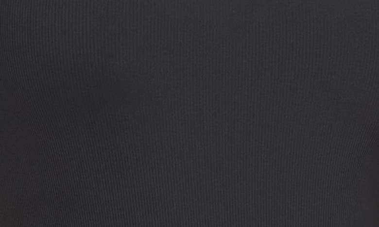 Spanx Suit Yourself Ribbed Crew Neck Short Sleeve Smoother Bodysuit In Classic Black