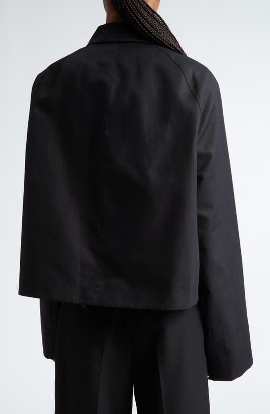 Shop Totême Toteme Oversize Crop Jacket In Black