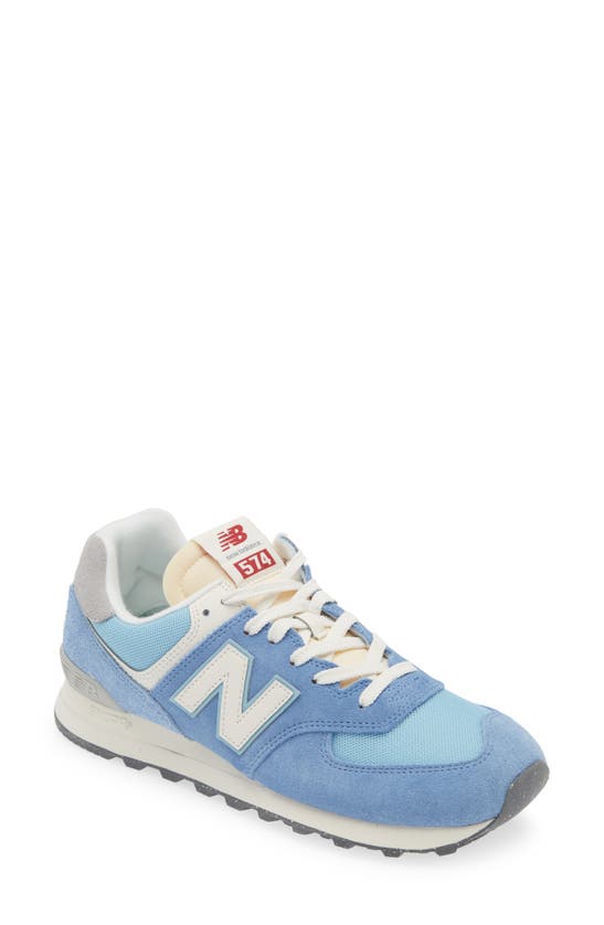 Shop New Balance 574 Sneaker In Blue Laguna/ Sea Salt