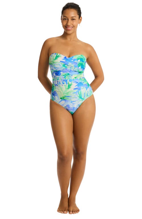 Shop Sea Level Key Largo Bandeau One-piece Swimsuit In Blue