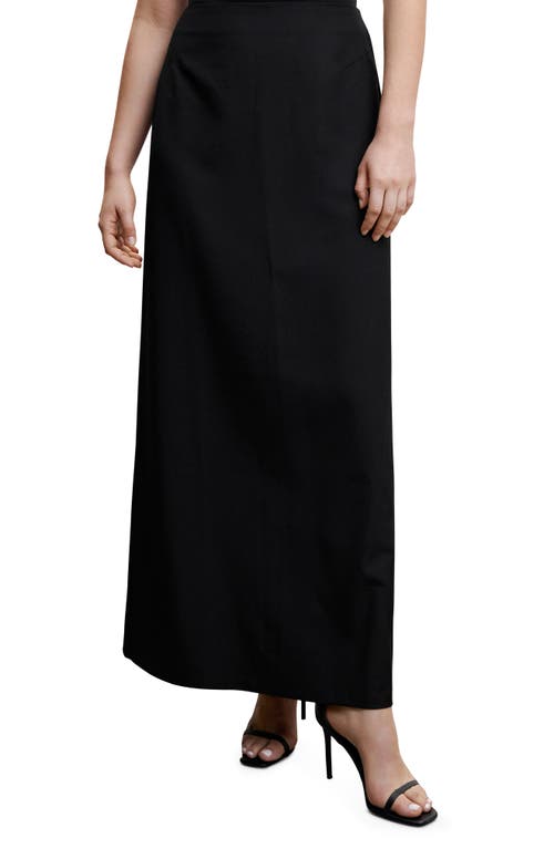 MANGO Flowy Long Skirt in Black