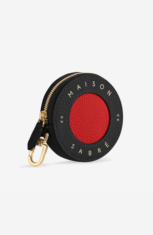 Maison De Sabre Maison De Sabré Leather Coin Purse In Pomegranate Caviar