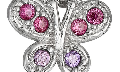 Fzn Cz Butterfly Drop Earrings In White