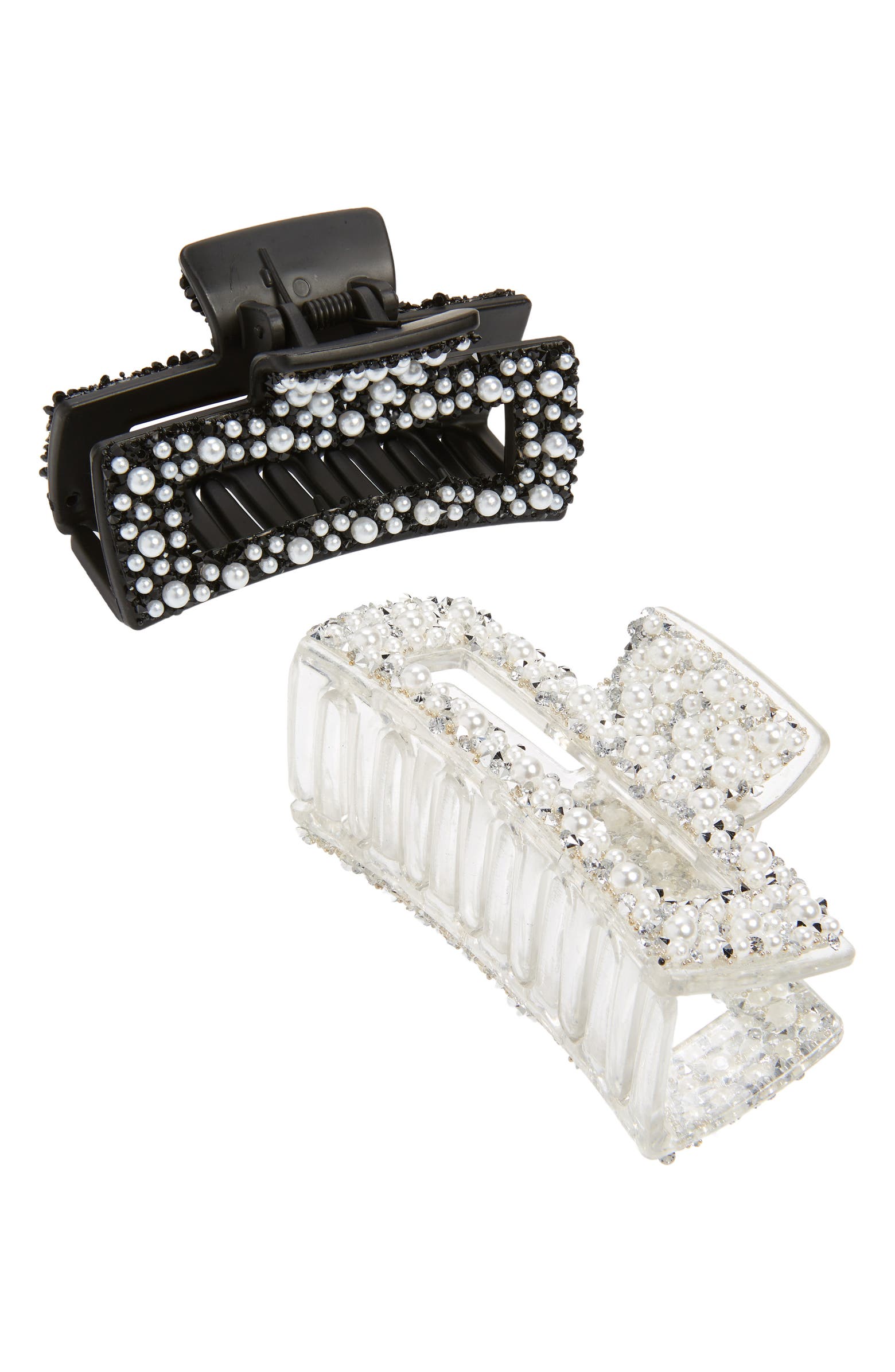 Tasha Assorted 2-Pack Pearl & Crystal Jaw Hair Clips | Nordstrom