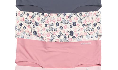 Shop Nine West 5-pack Bonded No Show Hipster Panties In Cheetah/blush/grey