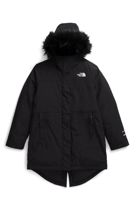 Girls black parka jacket best sale