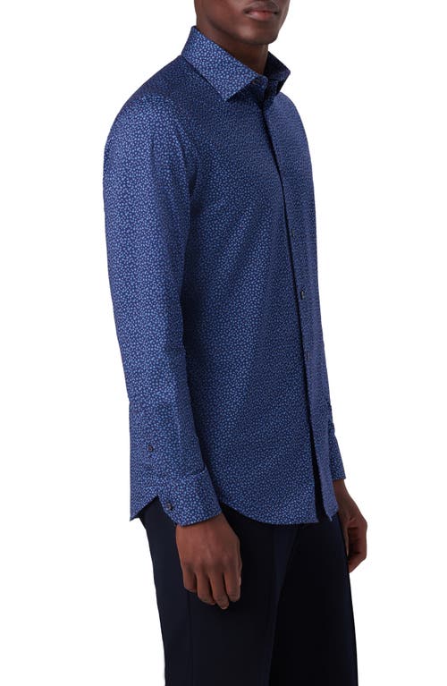 Shop Bugatchi James Ooohcotton® Floral Button-up Shirt In Navy