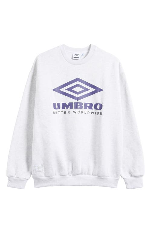 Butter Goods X Umbro Diamond Logo Graphic Sweatshirt In Ash