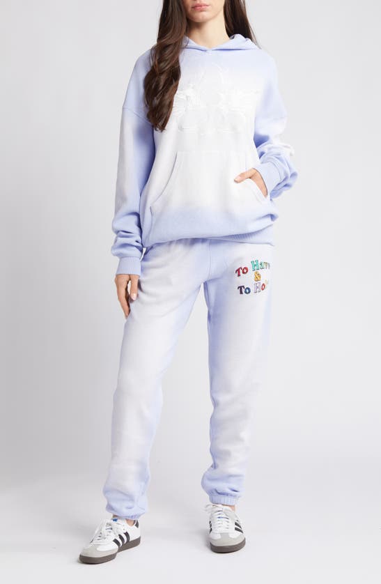 Shop Boys Lie Vows Embroidered Graphic Colorblock Colorblock Hoodie In Lavender