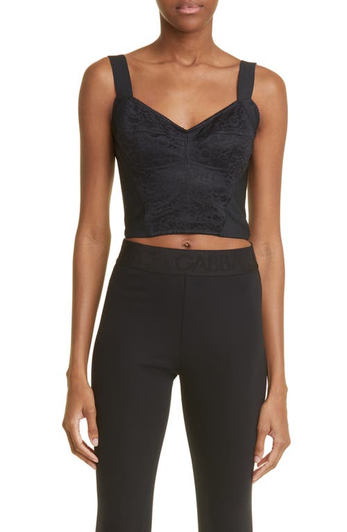 Dolce & Gabbana Jacquard Corset Bustier Top Black at Nordstrom, Us