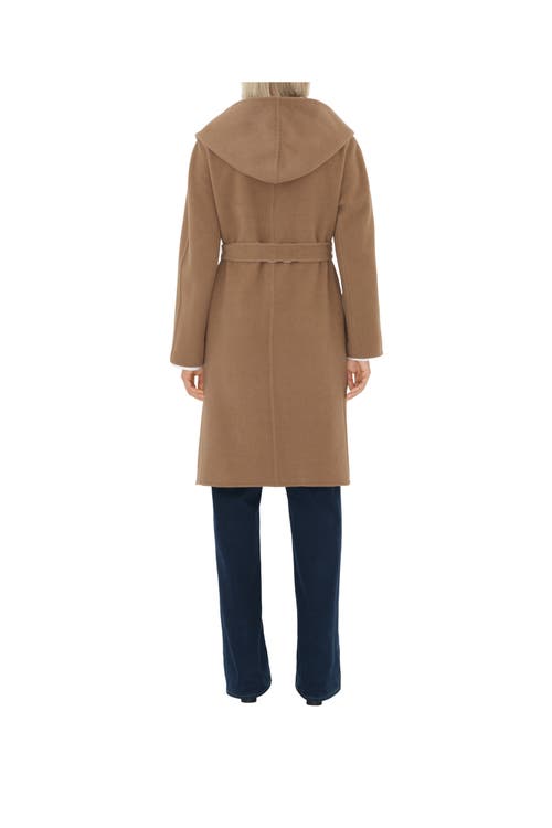 Burberry Wool Wrap Coat In Archive Beige