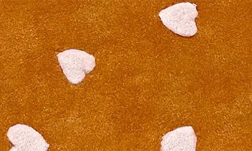 Maison Deux Hearts Wool Rug In Brown/pink