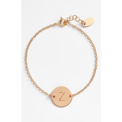 Nashelle 14K-Gold Fill Initial Disc Bracelet