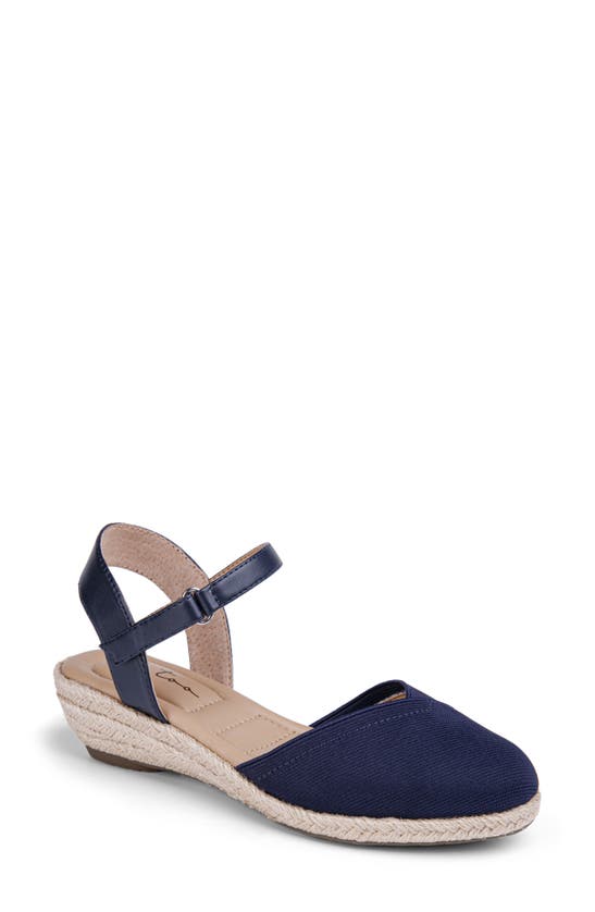 Shop Me Too Nikkie Ankle Strap Espadrille Wedge Sandal In Navy