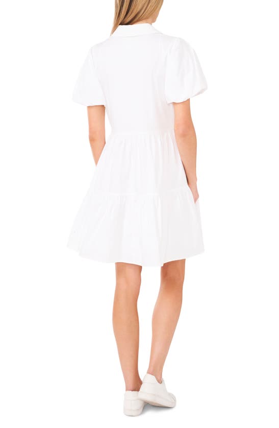 Shop Cece Tiered Shirtdress In Ultra White