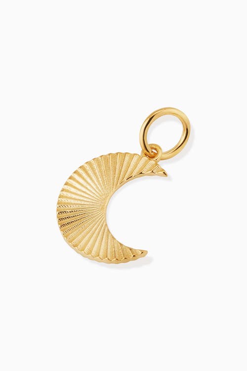Oradina 14k Yellow Gold Moonburst Charm Pendant In Yellow Gold