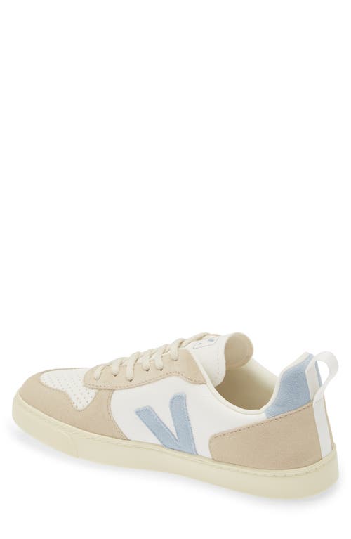 Veja V-10 Lace-up Sneakers In Extra-white/ Steel/ Almond