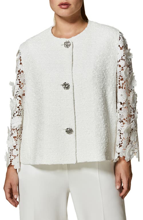 Marina Rinaldi Lace Sleeve Jacket in White