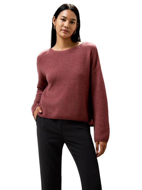 LILYSILK LILYSILK RELAXED FIT DROP-SHOULDER SILK CASHMERE BLEND SWEATSHIRT 