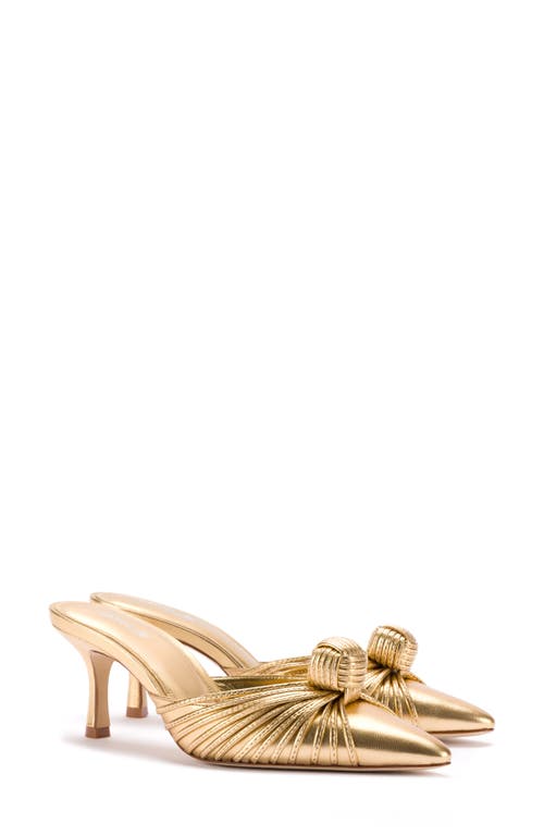 Larroudé Valerie Pointed Toe Metallic Mule Gold at Nordstrom,