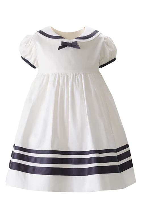 Rachel Riley Stripe Cotton Sailor Dress White at Nordstrom,