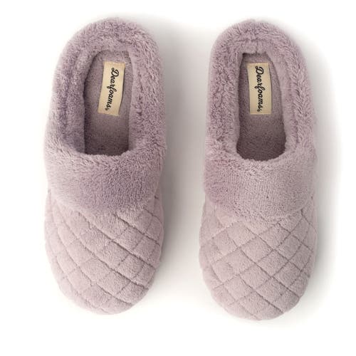 Shop Dearfoams Libby Quilted Terry Clog Slipper In Frosted Plum