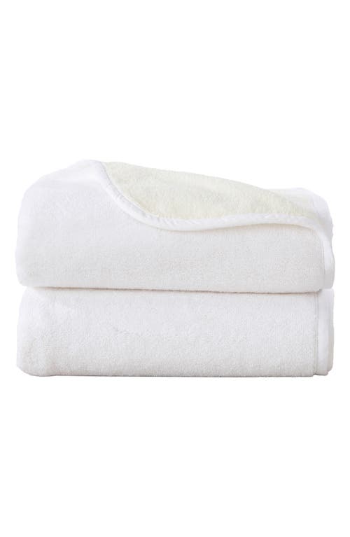 Shop Woven & Weft Two-tone Towels In White/ivory