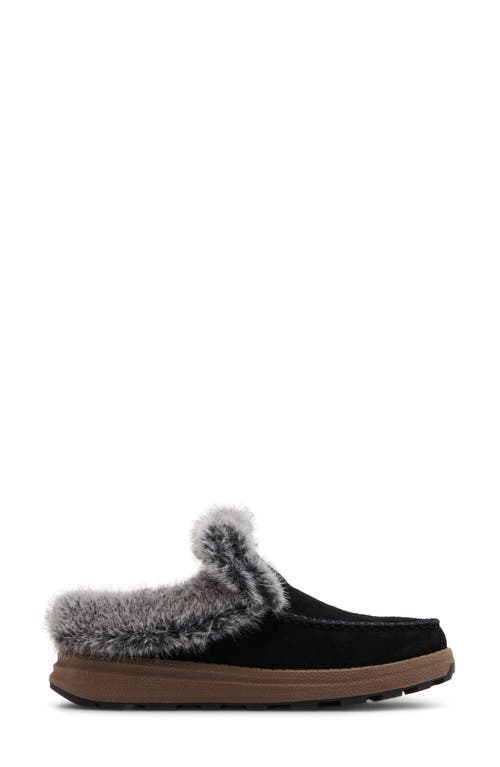 Shop Blondo Victor Waterproof Faux Fur Slipper In Black Suede