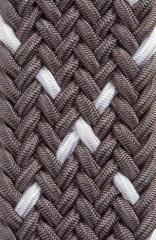 Johnston & Murphy Men's Woven Stretch-Knit Belt - White/Gray - Size 42
