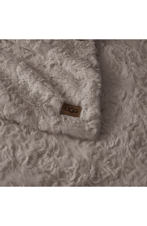 Ugg(r) Adalee Faux Fur Throw Blanket In Oyster