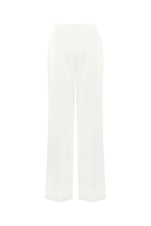 Shop Nocturne High Rise Palazzo Pants In Ivory