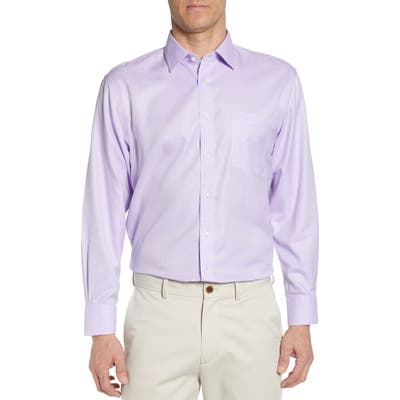 Nordstrom Mens Shop Smartcare(TM) Traditional Fit Herringbone Dress Shirt - Purple