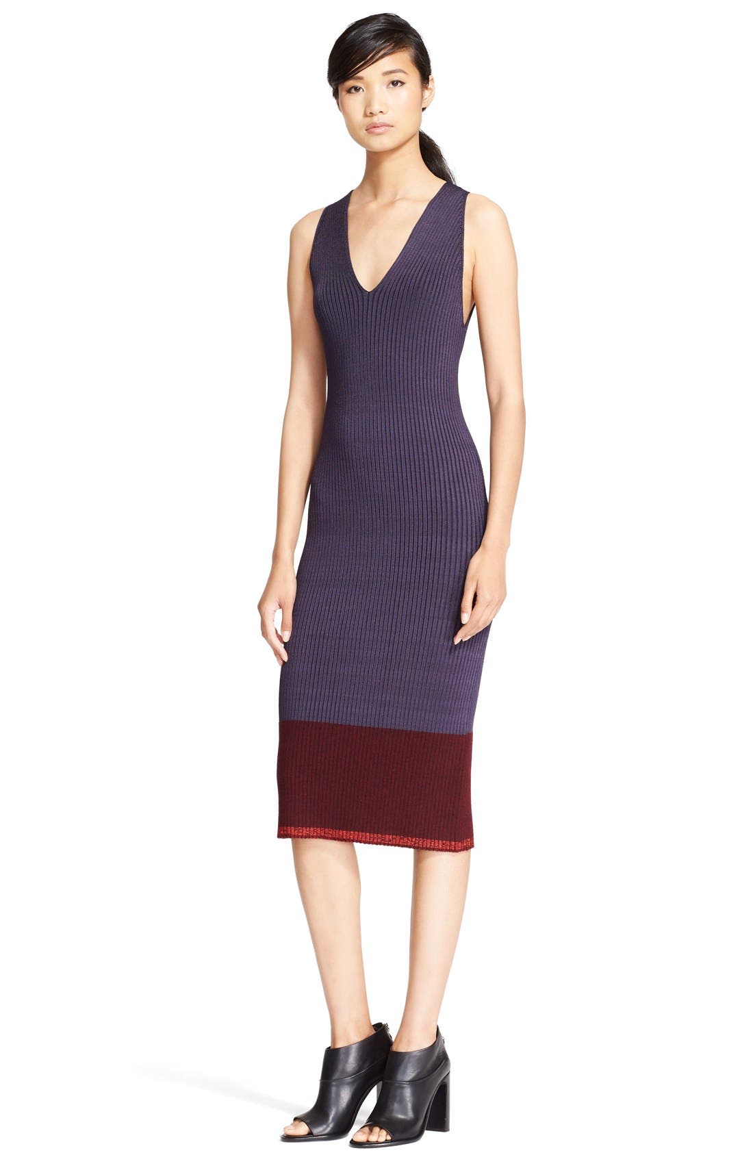 rag & bone 'Kristin' Colorblock Rib Knit Midi Dress | Nordstrom