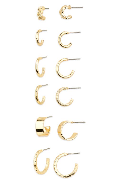 BP. Set of 6 Hoop Earrings in Gold 