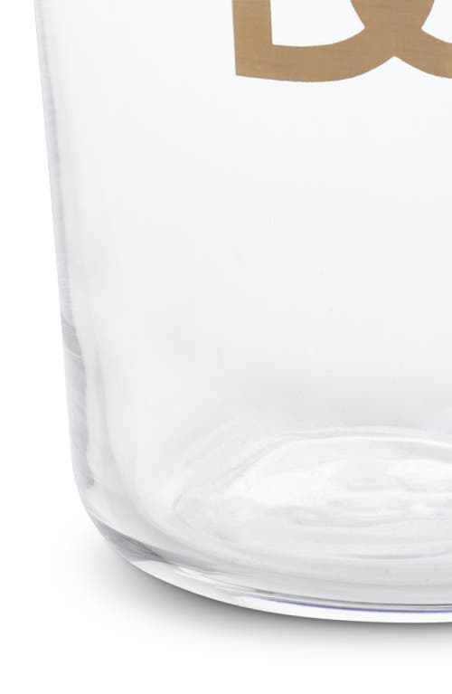 Dolce & Gabbana Dolce&gabbana Dg Logo Set Of 2 Soft Drinks Glasses In Trasp/gold