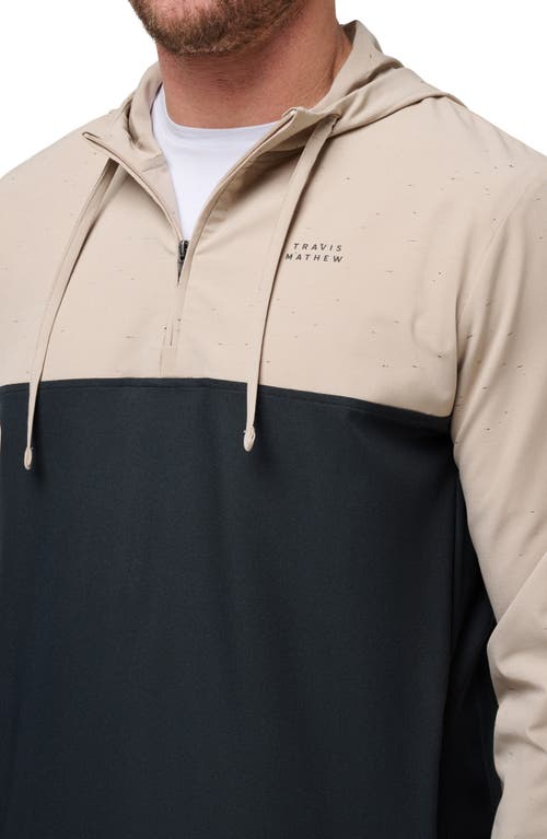 Shop Travismathew Rocky Shore Quarter Zip Pullover In Oxford Tan