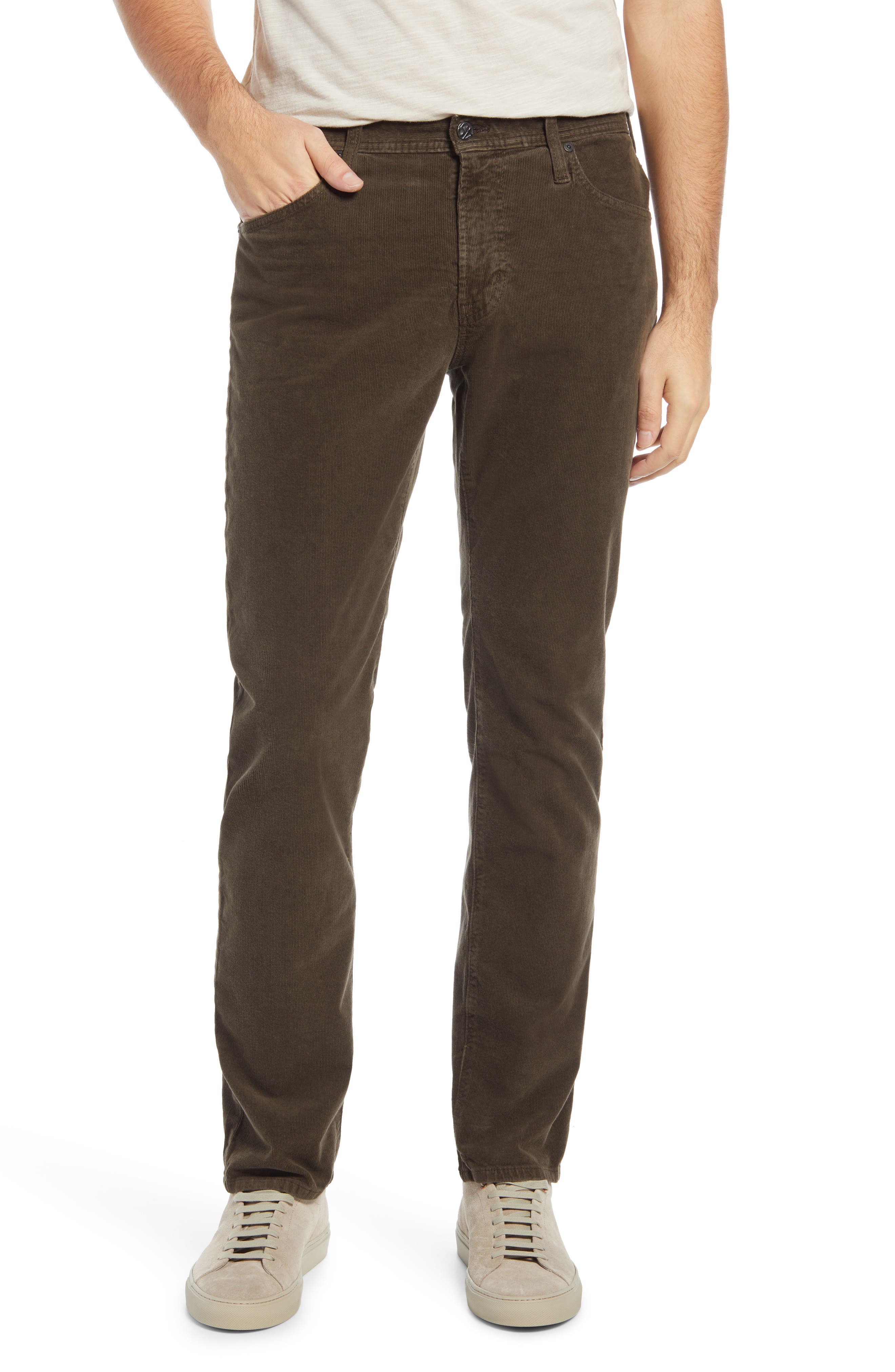 Ag Everett Straight Leg Corduroy Pants In 1 Year Sulfur Molasses