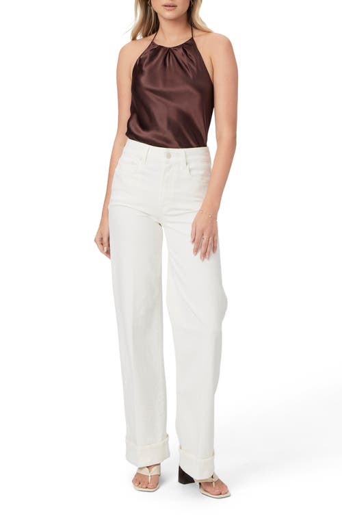 Shop Paige Gisele Sleeveless Silk Blend Top In Rum Raisin