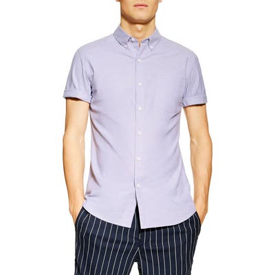 Topman Stretch Solid Shirt, Purple